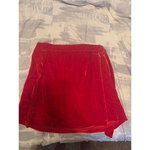 Red Velvet Mini Skirt